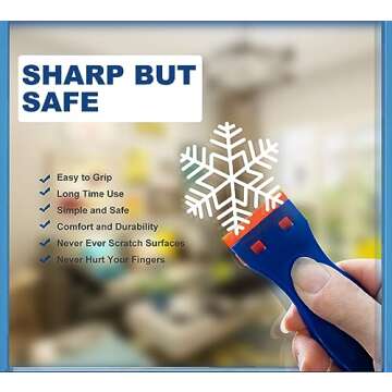 Plastic Razor Blade Scraper Tool, 6 Pcs Razor Scraper with 60 Pcs Plastic Blades, Cleaning Scraper Remover for Removal Floor Stove Scraping Labels and Decals Sticker on Car Window Glass