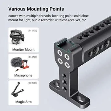 SmallRig Camera Top Handle Grip, DSLR Cage Handle with Cold Shoe Mount for Camera Rig - 1638