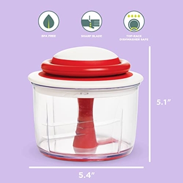 VeggiChop Hand-Powered Food Chopper Cherry Effortless Meal Prep