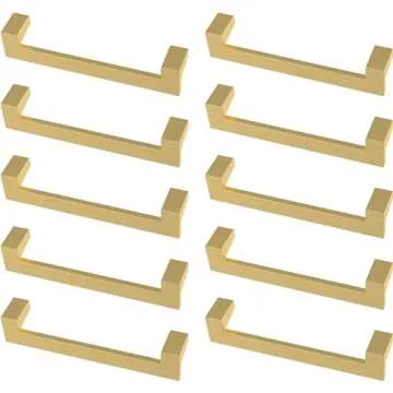 Modern Brass Cabinet Handles for Kitchen or Bathroom