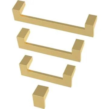 Modern Brass Cabinet Handles for Kitchen or Bathroom