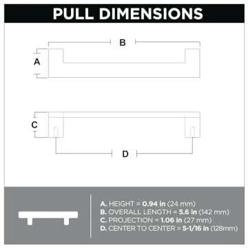Modern Brass Cabinet Handles for Kitchen or Bathroom