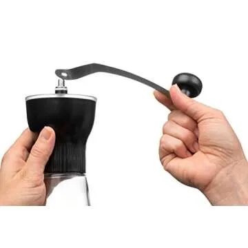 KONA Manual Coffee Grinder, Conical Burr Mill with Adjustable Setting, Best Ceramic Burr Coffee Grinder for Aeropress, Drip Coffee, Espresso, French Press, Turkish Brew