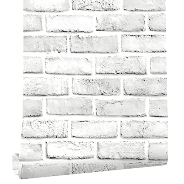 393" White Brick Peel and Stick Wallpaper - Easy DIY Decor