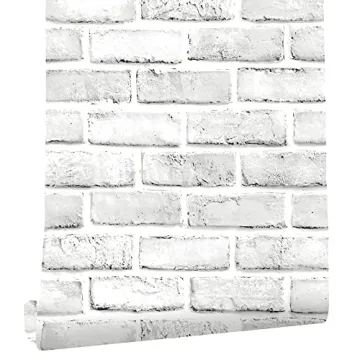 393" White Brick Peel and Stick Wallpaper - Easy DIY Decor