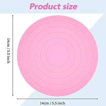 Cookie Decorating Turntable, Sugar Cake Cookie Decorating Supplies, 360 Degree Revolving Cookie Swivel Stand, Turns Smoothly Easy Control and Convenient (Pink, 2)