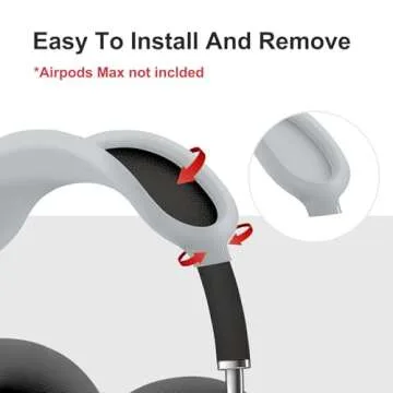 Woyinger Silicone case for AirPods Max Headphones, Scratch-Resistant earcup caps and Headband Cover for AirPods Max, AirPods Max Accessory Skin case,Light Grey