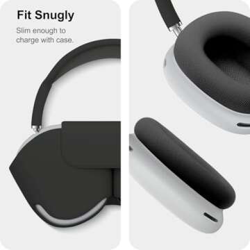 Woyinger Silicone case for AirPods Max Headphones, Scratch-Resistant earcup caps and Headband Cover for AirPods Max, AirPods Max Accessory Skin case,Light Grey