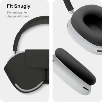 Woyinger Silicone case for AirPods Max Headphones, Scratch-Resistant earcup caps and Headband Cover for AirPods Max, AirPods Max Accessory Skin case,Light Grey