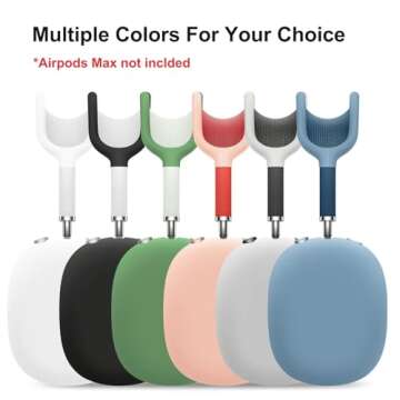 Woyinger Silicone case for AirPods Max Headphones, Scratch-Resistant earcup caps and Headband Cover for AirPods Max, AirPods Max Accessory Skin case,Light Grey