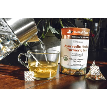 DelighTeas Organic Turmeric Ginger Tea for Wellness