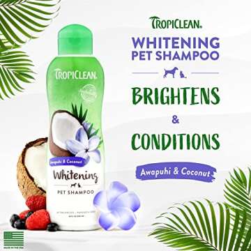 TropiClean Whitening Cat & Dog Shampoo, Puppy & Kitten Safe, Whitening & Brightening, For All Coat &...