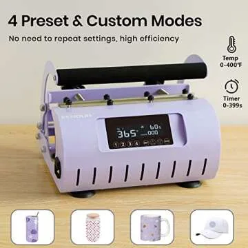 EENOUR 2 in 1 Tumbler and Hat Heat Press Machine, Heat Machine for Caps and 11-30oz Sublimation Tumblers Mugs Glasses - Purple