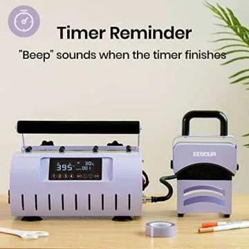 EENOUR 2 in 1 Tumbler and Hat Heat Press Machine, Heat Machine for Caps and 11-30oz Sublimation Tumblers Mugs Glasses - Purple
