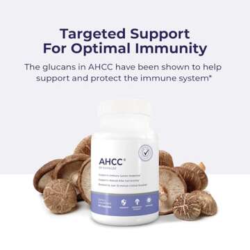 Papillex AHCC Supplement - Maximum Strength - Natural Immune Support Extract - Maintains Natural Killer Cell Activity - 20+ Human Research Studies - 60 Veggie Capsules (1 Pack)