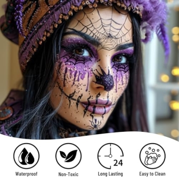 BOBISUKA Halloween Spider Face Paint Kit for All Ages