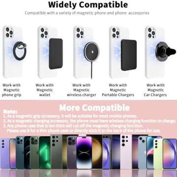 TACOMEGE 2Pcs Metal Ring for Magnetic Grip Accessories