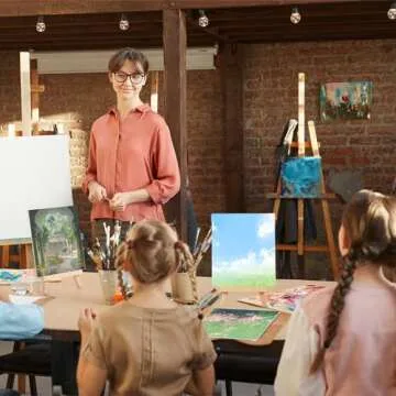 Qilery 12 Sets Acrylic Paint Kit 10 x 12 Inch Canvas Panels 12 Colors Acrylic Paint Strips Painting Brushes Palettes Art Set for Kids Adults Birthday Classroom Party Favors