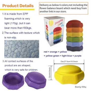 Balance Stepping Stones for Kids(6pcs/set),Kids Stepping Stones,Toddler Stepping Stones,Stepping Stones for Toddlers,Balance Stepping Stones Kids,Sensory Stepping Stones,Kids Stepping Stones Balance