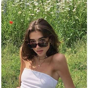 ADE WU Rectangle Sunglasses for Women Men Retro 90s Sunglasses Womens Trendy Rectangular Sun Glasses Y2K Unisex Stylish 2025