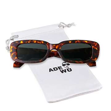 ADE WU Rectangle Sunglasses for Women Men Retro 90s Sunglasses Womens Trendy Rectangular Sun Glasses Y2K Unisex Stylish 2025