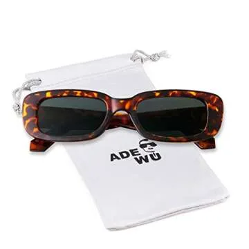 ADE WU Rectangle Sunglasses for Women Men Retro 90s Sunglasses Womens Trendy Rectangular Sun Glasses Y2K Unisex Stylish 2025