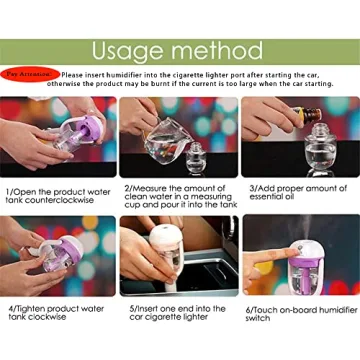 MIGHTYDUTY Car Air Humidifier Essential Oil Diffuser