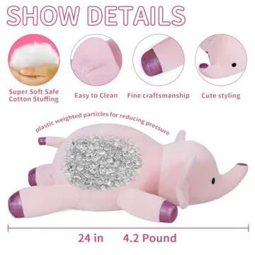 WeBingo 24" Elephant Weighted Plush Animal for Comfort