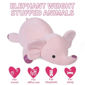 WeBingo 24" Elephant Weighted Plush Animal for Comfort