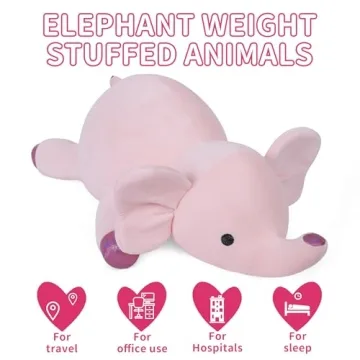WeBingo 24" Elephant Weighted Plush Animal for Comfort