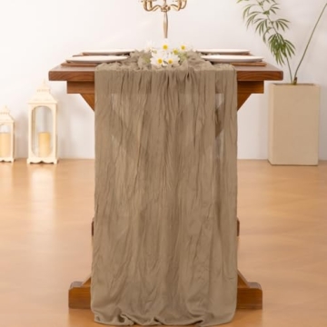 Socomi 10FT Cheesecloth Table Runner for All Occasions