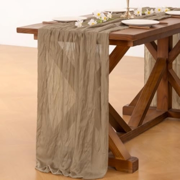 Socomi 10FT Cheesecloth Table Runner for All Occasions