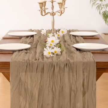 Socomi 10FT Cheesecloth Table Runner for All Occasions