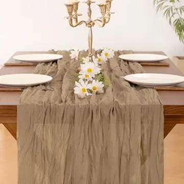 Socomi 10FT Cheesecloth Table Runner for All Occasions