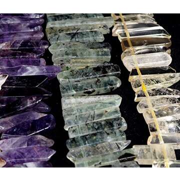 Natural Amethyst Crystal Point Beads for Jewelry Making