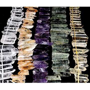 Natural Amethyst Crystal Point Beads for Jewelry Making