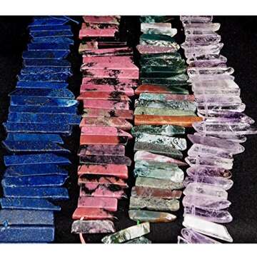 Natural Amethyst Crystal Point Beads for Jewelry Making