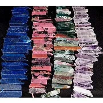 Natural Amethyst Crystal Point Beads for Jewelry Making