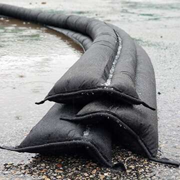 Quick Dam QD65-2 5' Barrier Water Flood Dam Bags, 2 Pack, Black