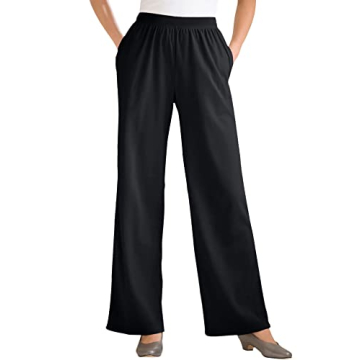 Comfortable Plus Size Knit Wide-Leg Pants for Women