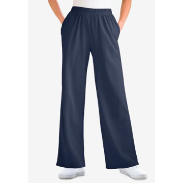 Comfortable Plus Size Knit Wide-Leg Pants for Women