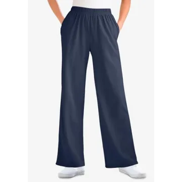 Comfortable Plus Size Knit Wide-Leg Pants for Women