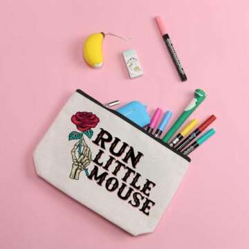 Book Lovers Gifts Bookish Gifts Makeup Bag Book Reader Librarian Gifts Book Club Gifts for Women Friends Book Nerd Makeup Pouch Book Themed Bookworm Gifts Birthday Graduation Cosmetic Travel Bag