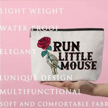 Charming Bookish Makeup Bag for Readers and Writers