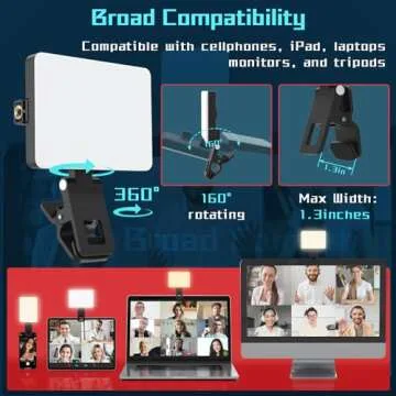Eicaus 100 LED Rechargeable Selfie Phone Light with Clip,Camera Fill Light for Pictures,Video iPhone Light for Video Conferencing, Portable Light for influencers, Tiktok