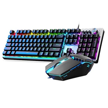 Rainbow Backlit Mechanical Keyboard and Mouse Combo