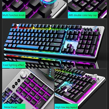 Rainbow Backlit Mechanical Keyboard and Mouse Combo