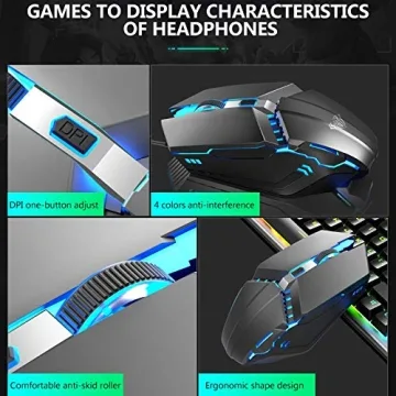 Rainbow Backlit Mechanical Keyboard and Mouse Combo