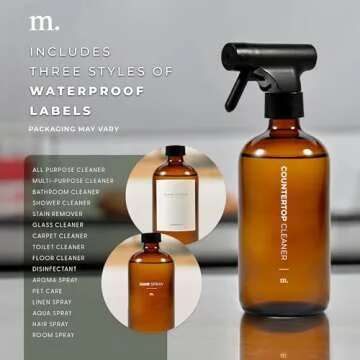 MAISONOVO Glass Spray Bottles Set - Stylish & Durable