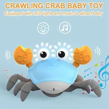 Plnmlls Crawling Crab Baby Toy,Tummy Time Toys Equipped with LED Lights and Music,Early Learning Edu...